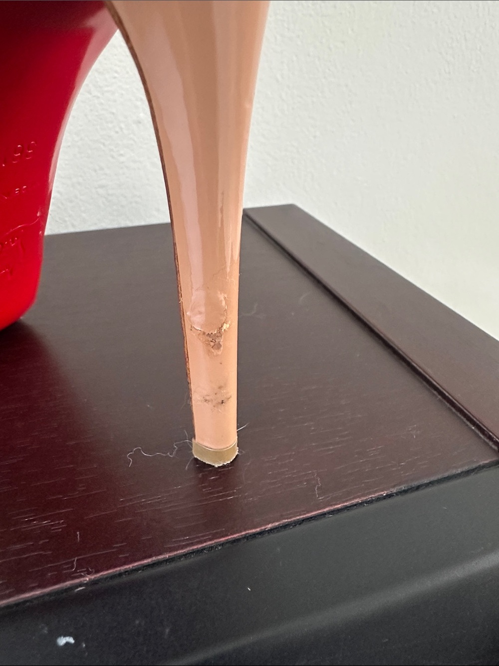 Christian Louboutin Nude Patent Platform Pumps with Red Soles - Picture 5 of 13